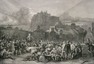 A Crowd Queues to Sign the National Covenant in Front of Greyfriar